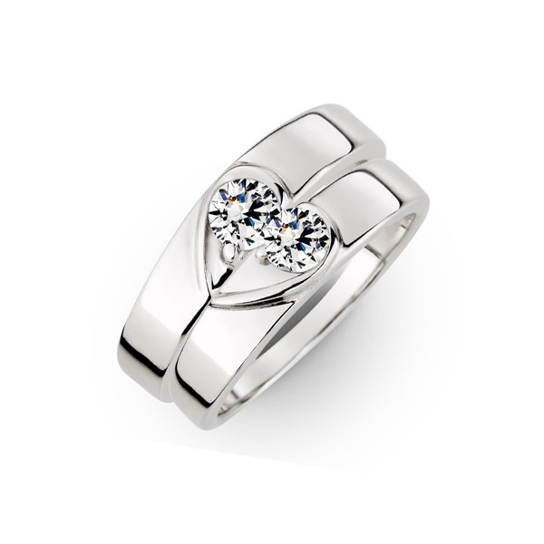 真愛相隨 愛心型情侶對飾