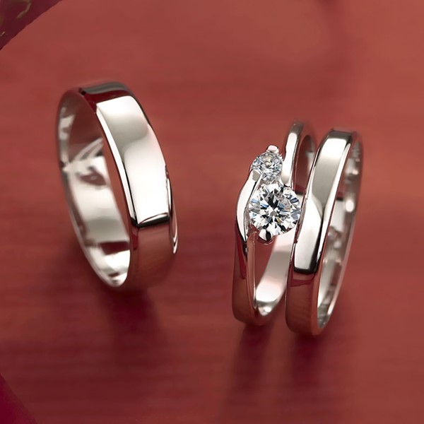 溫柔的呢喃素面情侶對飾